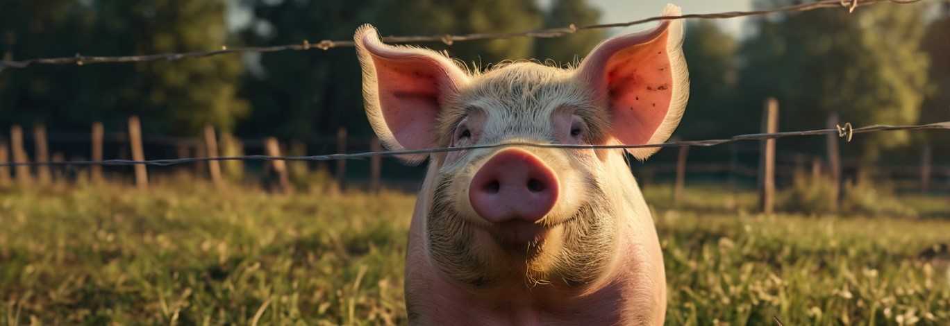 Leonardo_Kino_XL_pig_on_pasture_with_fence_with_electrical_tap_0
